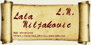 Lala Miljaković vizit kartica